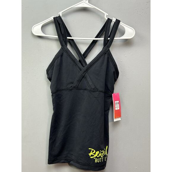 Brazil Butt Lift Tank Women’s XS Cami Top Strappy‎ Black BBL Gym Workout - Picture 1 of 8